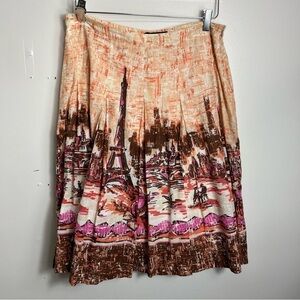 Karen Kane Eiffel tower Paris print skirt size 10 1703